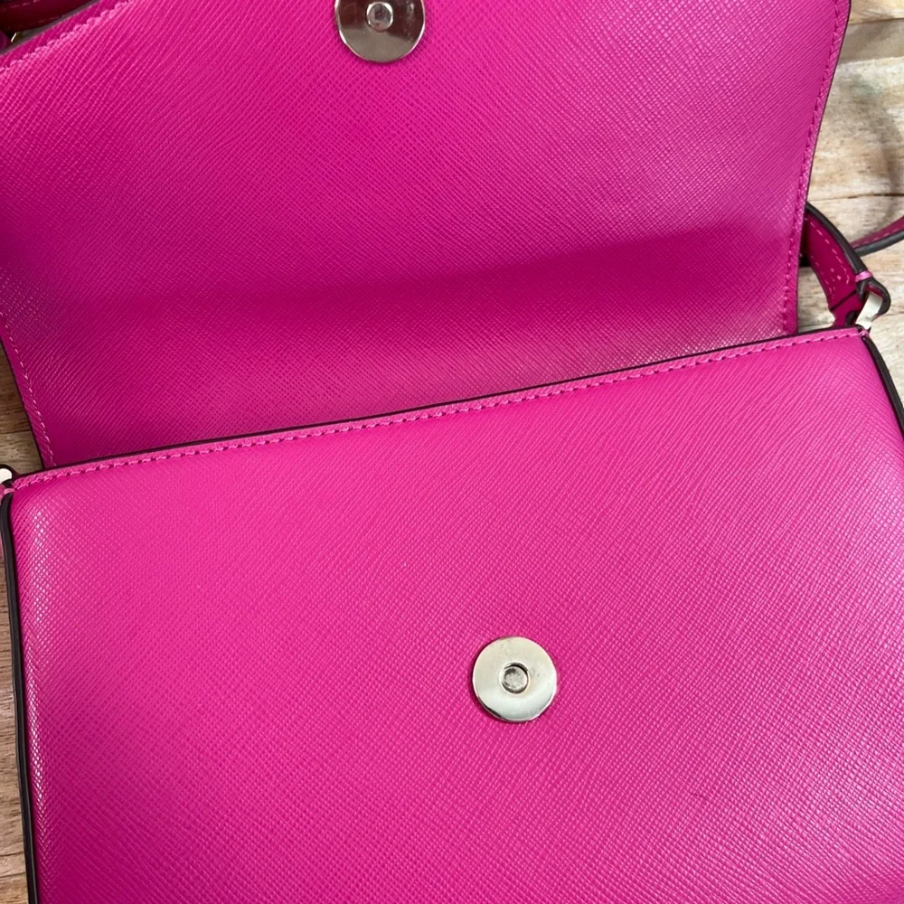 Kate Spade Sadie Envelope Crossbody Purse in Candied Plum Pink Leather - Picture 6 of 16